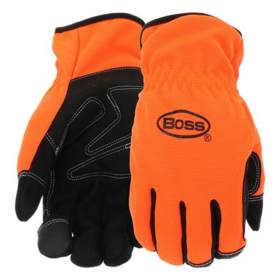 Boss Men's Task Hi-Vis 40g Boss Therm-Lined Spandex Work Gloves, 1-Pair