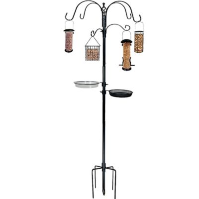 Ashman Deluxe Premium Bird Feeding Station with 4 Multiple Hooks and 4 Bird Feeders Hanging Kit for Attracting Wild Birds