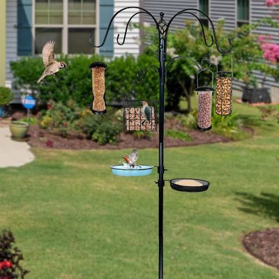 Image showing  Deluxe Premium Bird Feeding Station with 4 Multiple Hooks and 4 Bird Feeders Hanging Kit for Attracting Wild Birds