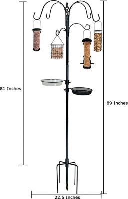Image showing  Deluxe Premium Bird Feeding Station with 4 Multiple Hooks and 4 Bird Feeders Hanging Kit for Attracting Wild Birds