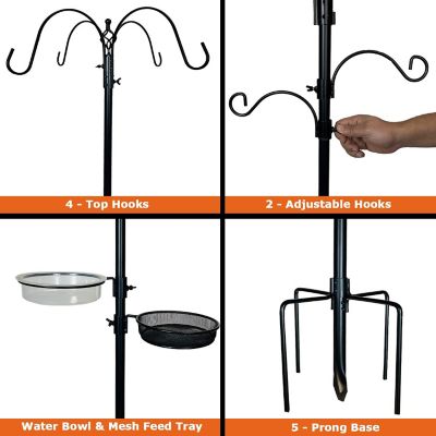 Image showing 5 th Ashman Deluxe Premium Bird Feeding Station with 4 Multiple Hooks and 4 Bird Feeders Hanging Kit for Attracting Wild Birds