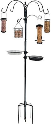 Image showing 6 th Ashman Deluxe Premium Bird Feeding Station with 4 Multiple Hooks and 4 Bird Feeders Hanging Kit for Attracting Wild Birds