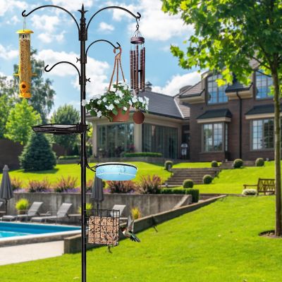 Image showing  Deluxe Premium Bird Feeding Station, 5 Prong Base, and Water Dish Bird Feeder Stand, 2-Pack