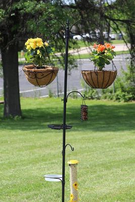 Image showing  Bird Feeding Station, 5 Prongs with Hanging Suet Feeder, Water Dish, Hanging Suet Cage & Stand