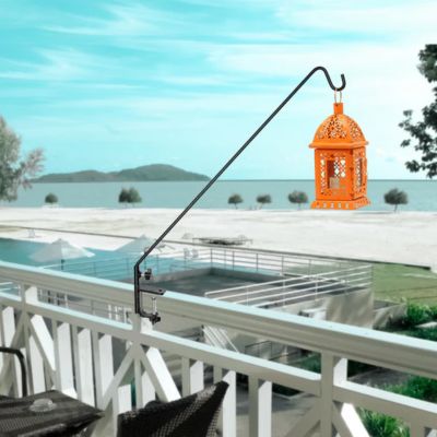 Image showing 7 th Ashman 37 in. Deck Hook, Double Forged Metal Pole & with Clamp, 360 Degree Swivel, Ideal for Bird Feeders, Planters