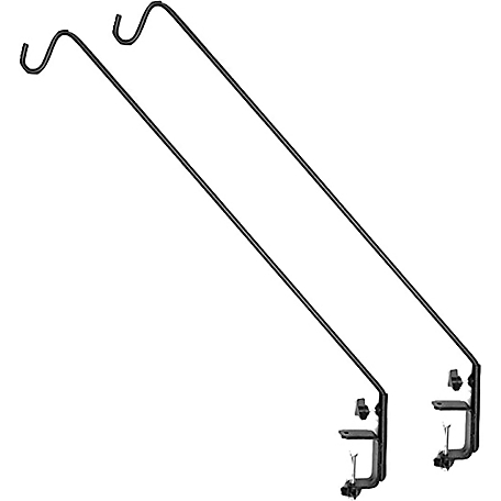 Ashman Deck Hook 37-Inch (2 Pack), Double Forged Metal Pole & with Clamp, 360 Degree Swivel, Ideal for Bird Feeders, Planters