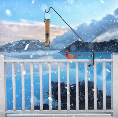 Image showing  37 in. Deck Hook, Double Forged Metal Pole & with Clamp, 360 Degree Swivel, Ideal for Bird Feeders, Planters, 2 pc.