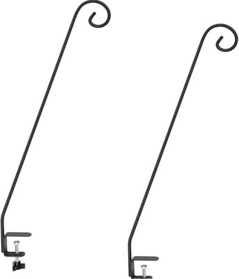 Ashman Deck Hook, Double Forged Solid Metal Single pc. Rod, Ideal for Bird Feeders, Plant Hangers (2, Curled Hook)
