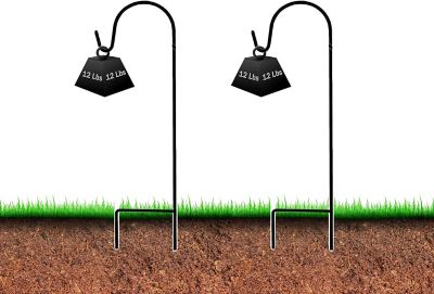 Image showing 5 th Ashman Shepherds Hook (2 Pack), 25-Inches Made of Premium Metal for Hanging Solar Light, Bird Feeders.