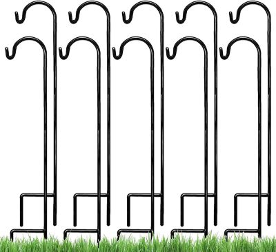 Image showing  Shepherds Hook (10 Pack) 35-Inches, Made of Premium Metal for Hanging Solar Light, Bird Feeders.