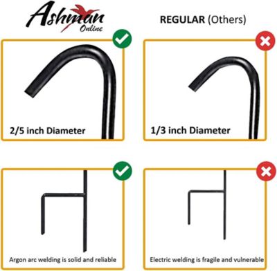 Image showing  Shepherds Hook 37-Inches (2 Pack), Made of Premium Metal for Hanging Solar Light, Bird Feeders.
