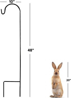 Image showing  Shepherd Hook 48-Inch 10MM (10 Pack), Rust Resistant Steel Hook Ideal for Wedding, Hanging Plant Basket, Lantern, Feeder