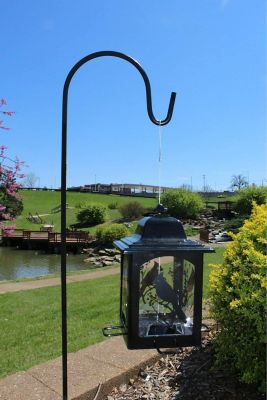 Image showing  50 in. Steel Rust-Resistant Shepherd Hooks, Ideal for Weddings, Hanging Plant Baskets, Lanterns, and Feeders, 2-Pack