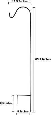 Image showing  Shepherd Hook 65-Inch (1 Pack), Rust Resistant Steel Hook Ideal for Weddings, Hanging Plant Baskets, Lanterns, Feeders.