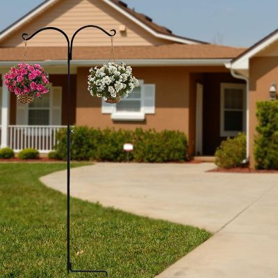 Image showing  Shepherd Hook 65-Inch (2 Pack), Rust Resistant Steel Hook Ideal for Weddings, Hanging Plant Baskets, Lanterns, Feeders.
