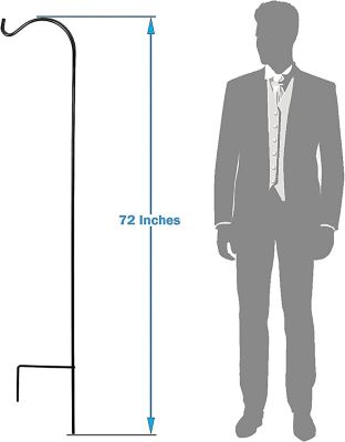 Image showing  Shepherd Hook (1 Pack), 72-Inches Rust Resistant Steel Hook Ideal for Weddings, Hanging Plant Baskets, Lanterns, Feeders