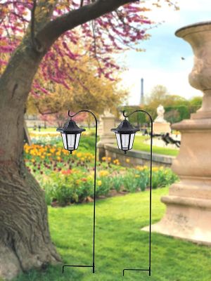 Image showing  Shepherd Hook (2 Pack), 72-Inches Rust Resistant Steel Hook Ideal for Weddings, Hanging Plant Baskets, Lanterns, Feeders