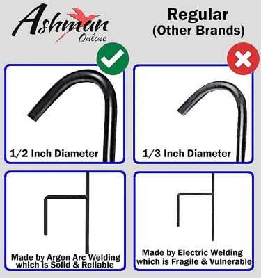 Image showing 6 th Ashman Shepherd Hook (2 Pack), 72-Inches Rust Resistant Steel Hook Ideal for Weddings, Hanging Plant Baskets, Lanterns, Feeders