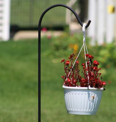 Image showing  Shepherd Hook (1 Pack), 90-Inches Rust Resistant Steel Hook Ideal for Weddings, Hanging Plant Baskets, Lanterns, Feeders
