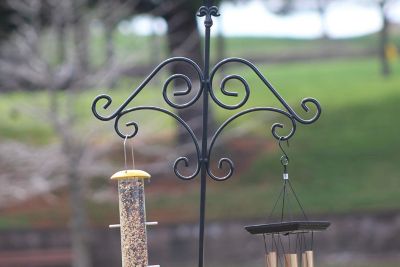Image showing  Adjustable Shepherds Hook with Floral Design Rust Resistant for Hanging Plant Baskets, 6 Pack.