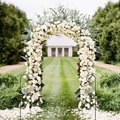 Image showing  Shepherd Curled Hook 35 in. (2 Pack), for Hanging Feeders, Plant Hangers, Flower Basket, Christmas Lights, Lanterns.