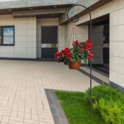 Image showing  Shepherd Curled Hook (1 Pack) 65 in., for Hanging Bird Feeders, Plant Hanging Baskets, Christmas Lights, Lanterns.