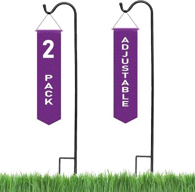 Image showing  Adjustable KD Shepherd's Hooks (2 Pack), for Hanging Bird Feeders, Lanterns, Garden Stakes, and Wedding Decor.