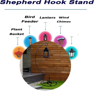 Image showing  Shepherd Hook Stand 1 pk., Bird Cage Stand, Outdoor and Indoor Flower Basket, Patio Plant and Bird Feeders.