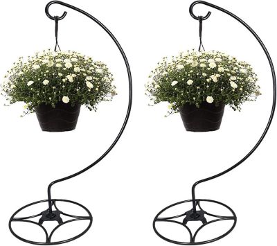 Image showing  Shepherd Hook Stand 2 pk., Bird Cage Stand, Outdoor and Indoor Flower Basket, Patio Plant and Bird Feeders.