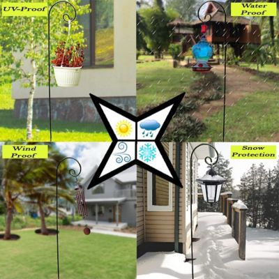 Image showing  92 in. Steel Rust-Resistant Curled Shepherd Hook, Ideal for Hanging Heavy Plant Baskets