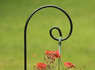 Image showing  92 in. Steel Rust-Resistant Curled Shepherd Hook, Ideal for Hanging Heavy Plant Baskets
