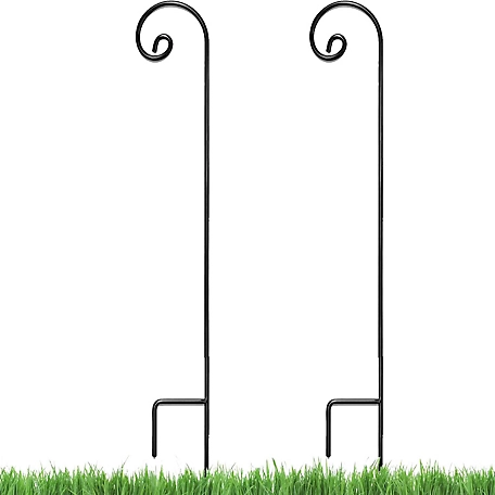 Ashman 92 in. Steel Rust-Resistant Curled Shepherd Hooks, Ideal for Hanging Heavy Plant Baskets, 2-Pack