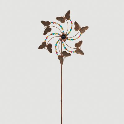 GIL 63 in. Metal Butterfly Wind Spinner Yard Stake with Jewels, 2570530EC