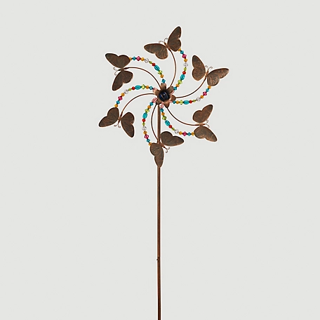 GIL 63 in. Metal Butterfly Wind Spinner Yard Stake with Jewels, 2570530EC