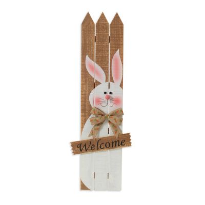 GIL 35.8 in. Wood Easter Bunny Welcome Sign Wall Sign, 2568310EC