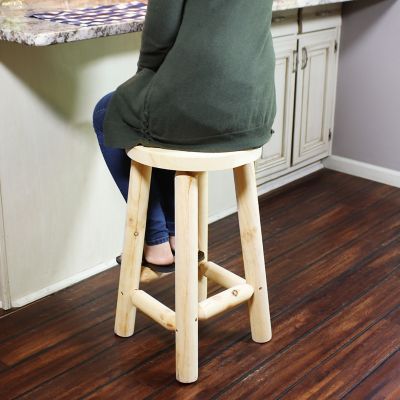 Image showing 6 th Sunnydaze Decor Fir Wood Bar Stool