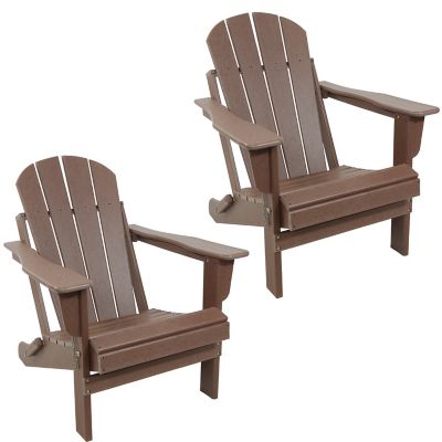 Sunnydaze Decor Portable, Foldable, Outdoor Adirondack Chair - All-Weather Design - 300-Pound Capacity - 34.5 in. H- Set of 2