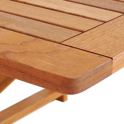 Image showing  Outdoor Folding Balcony Railing Table - Meranti Wood Construction - Brown