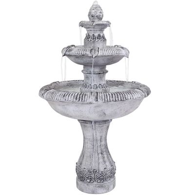 Sunnydaze Decor Mediterranean Inspired 3-Tier Water Fountain