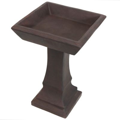 Sunnydaze Decor SIMPLY SQUARE CONCRETE BIRD BATH, FWD-457