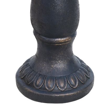 Image showing 7 th Sunnydaze Decor 26 in. Outdoor Glass Fiber Reinforced Concrete Patio Garden Facade du Soleil Bird Bath, Blue