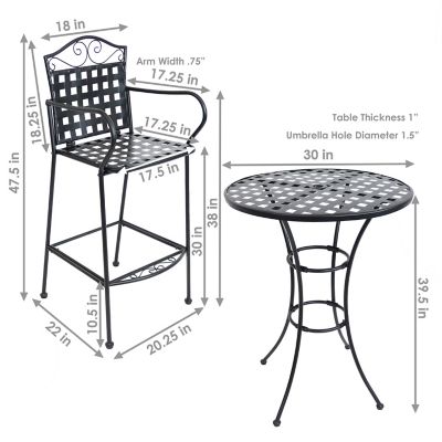 Image showing  Outdoor Scrolling Wrought Iron Bar Set