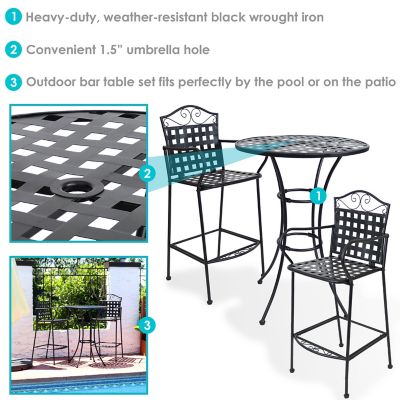 Image showing  Outdoor Scrolling Wrought Iron Bar Set