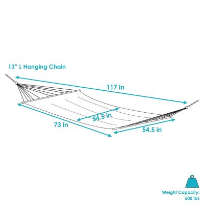 Image showing  Woven Hammock With Wooden Spreader Bars