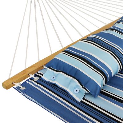 Image showing  12 ft. Quilted Fabric Hammock Bed with Stand