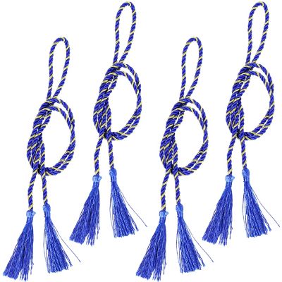 Sunnydaze Decor Indoor/Outdoor Decorative Window Curtain Rope Tassel Tiebacks - 42.5 in. - Blue - 4pc