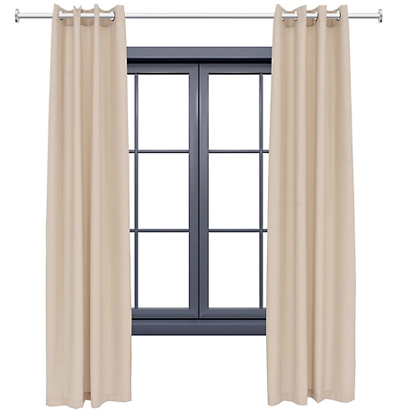 Sunnydaze Decor Modern Styles Indoor/Outdoor Light Filtering Curtain Panels with Grommet Top - 52 x 96 in. - 2pc