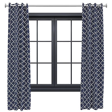 Sunnydaze Decor Designer Eyelet Indoor/Outdoor Light Filtering Curtain Panels with Grommet Top - 52 x 108 - 2pc