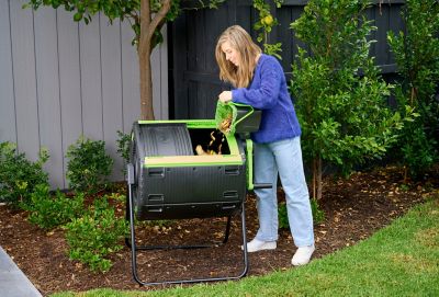 Image showing  48 lb. Geared Two Compartment Compost Tumbler
