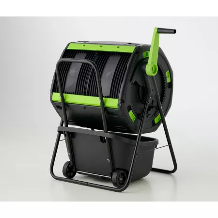 Maze 48 gal Two Compartment Tumbler and Compost Cart Composting